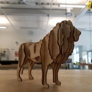 Intra απο ξύλο plywood 3mm-4mm πάχος - Αρχείο PDF 3D Model Lion Δίασταση 30x30 cm Intraeaxys-075yv20o