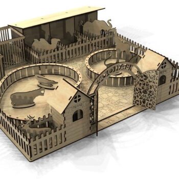 Intra απο ξύλο plywood 3mm-4mm πάχος - Πρότυπο τρισδιάστατου μοντέλου ζωολογικού κήπου Δίασταση 30x30 cm Intraeaxys-joedwl61 - Image 1