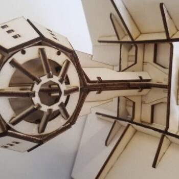 Intra απο ξύλο plywood 3mm-4mm πάχος - Star Wars TIE Interceptor Δίασταση 30x30 cm Intraeaxys-voq280eo - Image 4