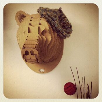 Intra απο ξύλο plywood 3mm-4mm πάχος - Bear Head Wall Trophy Δίασταση 30x30 cm Intraeaxys-joed6561 - Image 1