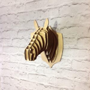 Intra απο ξύλο plywood 3mm-4mm πάχος - Τρόπαιο κεφαλής αλόγων Δίασταση 30x30 cm Intraeaxys-yon0zdy7