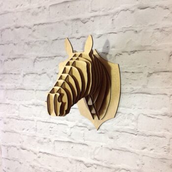 Intra απο ξύλο plywood 3mm-4mm πάχος - Τρόπαιο κεφαλής αλόγων Δίασταση 30x30 cm Intraeaxys-yon0zdy7 - Image 1