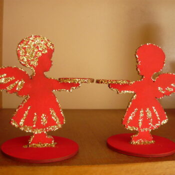 Intra απο ξύλο plywood 3mm-4mm πάχος - Κηροπήγιο Αγγέλου Δίασταση 30x30 cm Intraeaxys-r7vmkp67 - Image 1