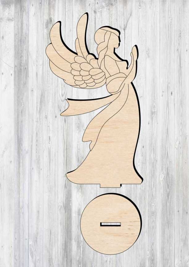 Intra απο ξύλο plywood 3mm-4mm πάχος - Πρότυπο αγγέλου κοριτσιών Δίασταση 30x30 cm Intraeaxys-m1d6y5d7