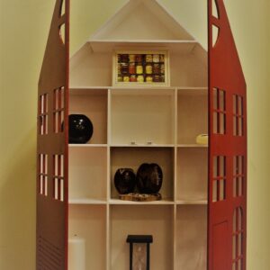 Intra απο ξύλο plywood 3mm-4mm πάχος - Ιδέα για διακόσμηση σπιτιού με ράφι με πόρτα Δίασταση 30x30 cm Intraeaxys-eoxl354o