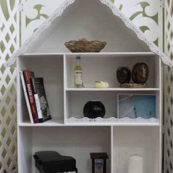 Intra απο ξύλο plywood 3mm-4mm πάχος - Πρότυπο ραφιών διακόσμησης σχήματος σπιτιού Δίασταση 30x30 cm Intraeaxys-eo4q8dg7 - Image 1