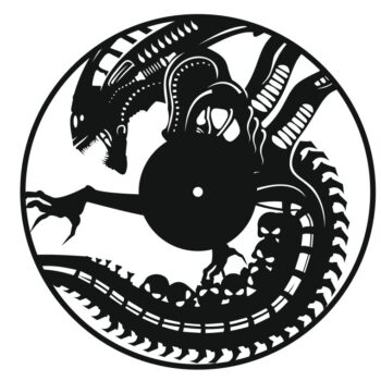 Intra απο ξύλο plywood 3mm-4mm πάχος - Πρότυπο ρολογιού τοίχου δίσκων βινυλίου εξωγήινων Δίασταση 30x30 cm Intraeaxys-d1lvxygo - Image 1