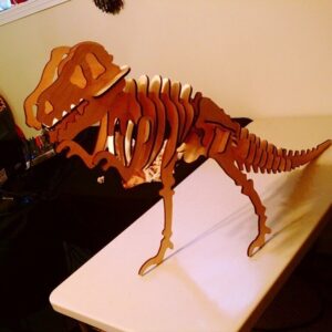 Intra απο ξύλο plywood 3mm-4mm πάχος - Παζλ Tyrannosaurus Rex T-Rex 3D Δίασταση 30x30 cm Intraeaxys-r7vmvrz7