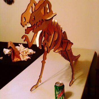 Intra απο ξύλο plywood 3mm-4mm πάχος - Παζλ Tyrannosaurus Rex T-Rex 3D Δίασταση 30x30 cm Intraeaxys-r7vmvrz7 - Image 3