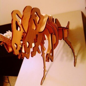 Intra απο ξύλο plywood 3mm-4mm πάχος - Παζλ Tyrannosaurus Rex T-Rex 3D Δίασταση 30x30 cm Intraeaxys-r7vmvrz7 - Image 4