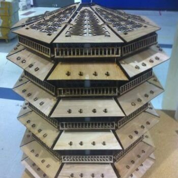 Intra απο ξύλο plywood 3mm-4mm πάχος - Λάμπα Παγόδας Δίασταση 30x30 cm Intraeaxys-voq2n65o - Image 1