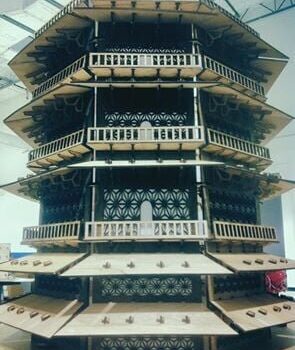 Intra απο ξύλο plywood 3mm-4mm πάχος - Λάμπα Παγόδας Δίασταση 30x30 cm Intraeaxys-voq2n65o - Image 3