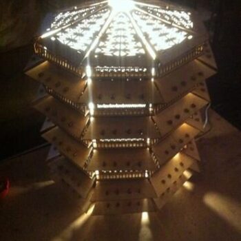 Intra απο ξύλο plywood 3mm-4mm πάχος - Λάμπα Παγόδας Δίασταση 30x30 cm Intraeaxys-voq2n65o - Image 5