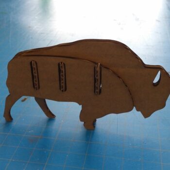 Intra απο ξύλο plywood 3mm-4mm πάχος - Αμερικανικός Βίσωνας Δίασταση 30x30 cm Intraeaxys-eoxl4yvo - Image 3