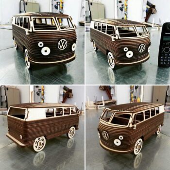 Intra απο ξύλο plywood 3mm-4mm πάχος - VW Camper Van 3D Puzzle Δίασταση 30x30 cm Intraeaxys-zo9y5my7 - Image 1