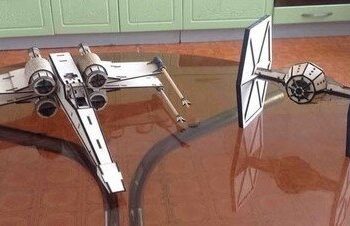 Intra απο ξύλο plywood 3mm-4mm πάχος - X-wing Starfighter 3 χλστ Δίασταση 30x30 cm Intraeaxys-yon0n3x7 - Image 3