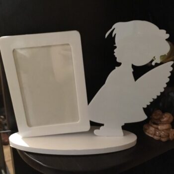 Intra απο ξύλο plywood 3mm-4mm πάχος - Κορνίζα με τον άγγελο Δίασταση 30x30 cm Intraeaxys-ro6yk9m7 - Image 1