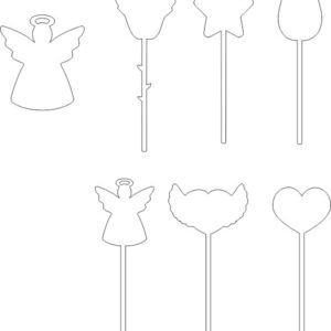 Intra απο ξύλο plywood 3mm-4mm πάχος - Ξύλινη διακόσμηση αγγέλου με ραβδί Δίασταση 30x30 cm Intraeaxys-075y8x0o