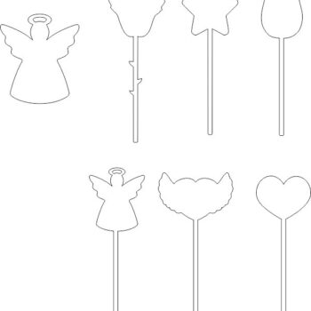 Intra απο ξύλο plywood 3mm-4mm πάχος - Ξύλινη διακόσμηση αγγέλου με ραβδί Δίασταση 30x30 cm Intraeaxys-075y8x0o - Image 1