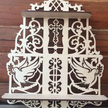 Intra απο ξύλο plywood 3mm-4mm πάχος - Διακοσμητικά σχέδια CNC ραφιών Δίασταση 30x30 cm Intraeaxys-07542koz - Image 1