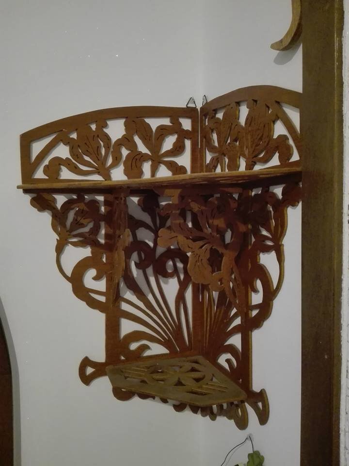 Intra απο ξύλο plywood 3mm-4mm πάχος - Γωνιακό ράφι κύλισης Πριόνισε το μοτίβο αρχείο PDF Δίασταση 30x30 cm Intraeaxys-67w6e212