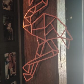 Intra απο ξύλο plywood 3mm-4mm πάχος - Flamingo Polygonal Wall Decor Γεωμετρική Τέχνη Δίασταση 30x30 cm Intraeaxys-pok3d9k7 - Image 1