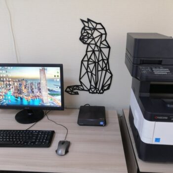 Intra απο ξύλο plywood 3mm-4mm πάχος - Cat Polygon Art Decor τοίχου 3D Sculpture Art Δίασταση 30x30 cm Intraeaxys-yon0q5x7 - Image 1