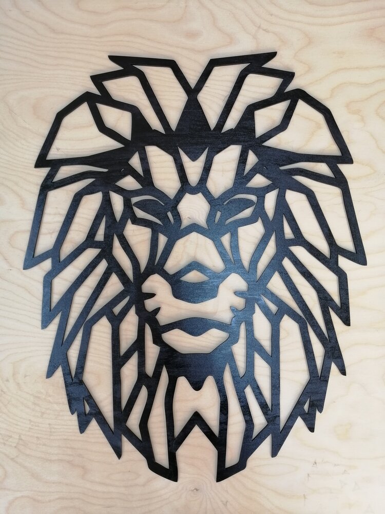 Intra απο ξύλο plywood 3mm-4mm πάχος - Lion Polygon Art Decor Wall Art Decor τοίχου 3D Sculpture Δίασταση 30x30 cm Intraeaxys-eo4qllw7