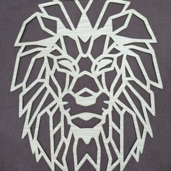 Intra απο ξύλο plywood 3mm-4mm πάχος - Lion Polygon Art Decor Wall Art Decor τοίχου 3D Sculpture Δίασταση 30x30 cm Intraeaxys-eo4qllw7 - Image 3