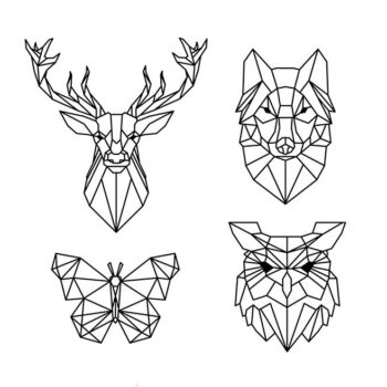 Intra απο ξύλο plywood 3mm-4mm πάχος - Πολυγωνικά Γεωμετρικά Ζώα Δίασταση 30x30 cm Intraeaxys-91jd0w51 - Image 1