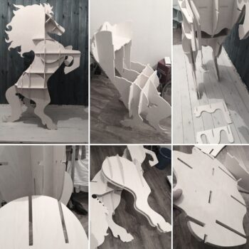 Intra απο ξύλο plywood 3mm-4mm πάχος - Ράφι αλόγων Ξύλινο ράφι βρυχηθμού αλόγων Δίασταση 30x30 cm Intraeaxys-voq26xeo - Image 4