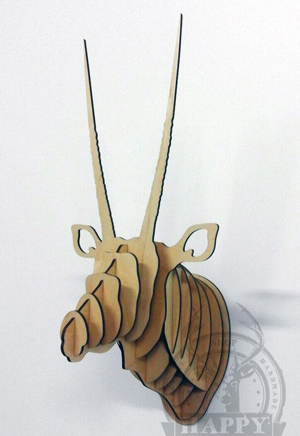 Intra απο ξύλο plywood 3mm-4mm πάχος - Κεφάλι τρόπαιο ζώου Δίασταση 30x30 cm Intraeaxys-e1gk9mmo