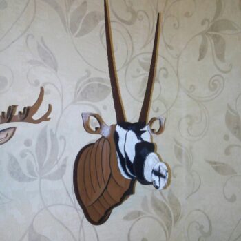 Intra απο ξύλο plywood 3mm-4mm πάχος - Τρισδιάστατο παζλ Gemsbok Trophy Head Δίασταση 30x30 cm Intraeaxys-ro6yl827 - Image 1