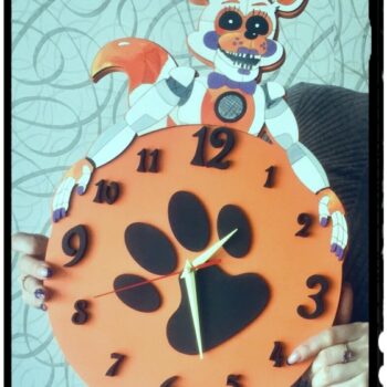 Intra απο ξύλο plywood 3mm-4mm πάχος - Πρότυπο ρολογιού τοίχου παιδικού δωματίου Δίασταση 30x30 cm Intraeaxys-lopqn867 - Image 1