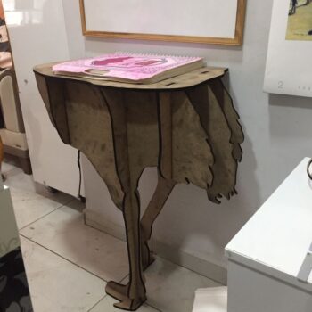 Intra απο ξύλο plywood 3mm-4mm πάχος - Βοηθητικό τραπέζι κονσόλας στρουθοκαμήλου Δίασταση 30x30 cm Intraeaxys-p7yvyz7q - Image 1