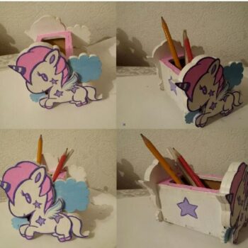 Intra απο ξύλο plywood 3mm-4mm πάχος - Unicorn Desk Organizer Δίασταση 30x30 cm Intraeaxys-r1zn0w1l - Image 1