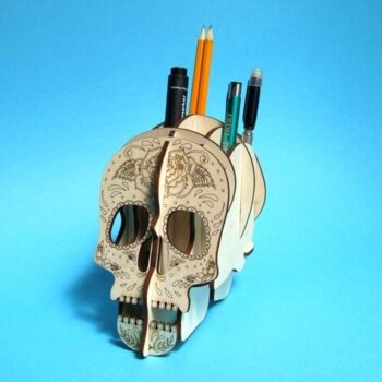 Intra απο ξύλο plywood 3mm-4mm πάχος - Θήκη για στυλό 3D κόντρα πλακέ Skull Δίασταση 30x30 cm Intraeaxys-eox4nv7z - Image 1