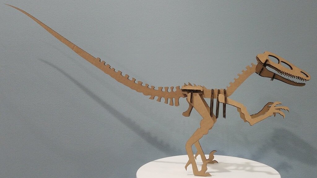 Intra απο ξύλο plywood 3mm-4mm πάχος - Raptor Dinosaur Velociraptor Δίασταση 30x30 cm Intraeaxys-67wle831
