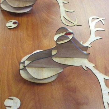 Intra απο ξύλο plywood 3mm-4mm πάχος - Κεφάλι ελαφιού Δίασταση 30x30 cm Intraeaxys-eo0qnxg1 - Image 1