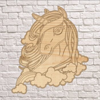 Intra απο ξύλο plywood 3mm-4mm πάχος - Ρολόι Μονόκερος Δίασταση 30x30 cm Intraeaxys-ro6pk67x - Image 1