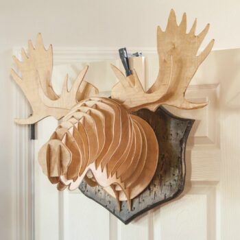 Intra απο ξύλο plywood 3mm-4mm πάχος - Elk Wall Head Decor Deer Head on Wall Δίασταση 30x30 cm Intraeaxys-qomm4n8o - Image 1