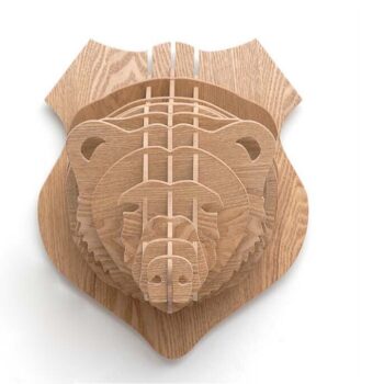 Intra απο ξύλο plywood 3mm-4mm πάχος - Bear Head τρισδιάστατο παζλ Τρόπαιο τοίχου με κεφάλι ζώων Δίασταση 30x30 cm Intraeaxys-eoxlpxgo - Image 1