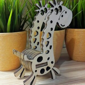 Intra απο ξύλο plywood 3mm-4mm πάχος - Τηλεφωνική βάση Giraffe Δίασταση 30x30 cm Intraeaxys-joedx491