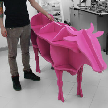 Intra απο ξύλο plywood 3mm-4mm πάχος - Ράφι αποθήκευσης σε σχήμα αγελάδας 3D Puzzle CNC Δίασταση 30x30 cm Intraeaxys-67wjd3o2 - Image 1