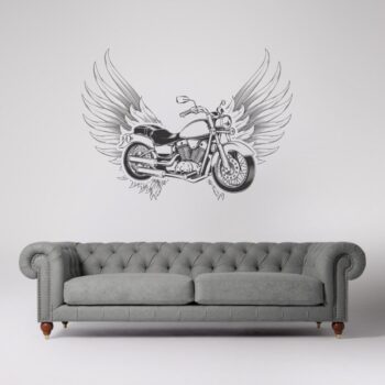 Intra απο ξύλο plywood 3mm-4mm πάχος - Χαράξτε Τέχνη τοίχου Flying Motorcycle Δίασταση 30x30 cm Intraeaxys-51rrjrm1 - Image 1