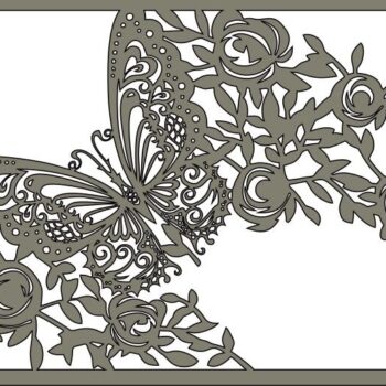 Intra απο ξύλο plywood 3mm-4mm πάχος - Στένσιλ πεταλούδας Δίασταση 30x30 cm Intraeaxys-r1z2d021 - Image 1