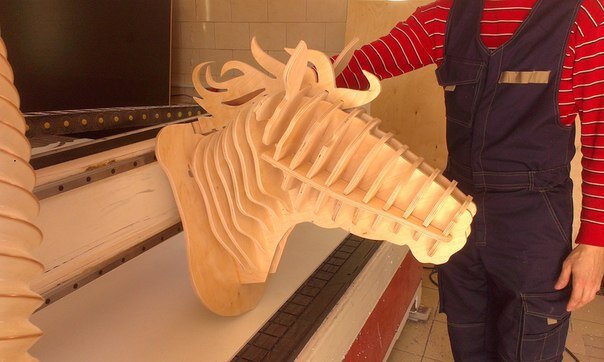 Intra απο ξύλο plywood 3mm-4mm πάχος - Τρισδιάστατο παζλ Horse Head Δίασταση 30x30 cm Intraeaxys-d1lew67m