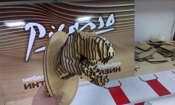 Intra απο ξύλο plywood 3mm-4mm πάχος - Παζλ Tirex 3D Δίασταση 30x30 cm Intraeaxys-r1zxk2ol