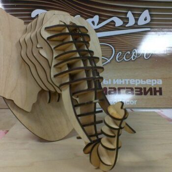 Intra απο ξύλο plywood 3mm-4mm πάχος - Τρισδιάστατο παζλ με κεφάλι ελέφαντα Δίασταση 30x30 cm Intraeaxys-0750p81z - Image 1