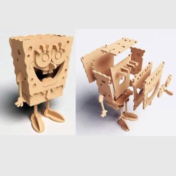 Intra απο ξύλο plywood 3mm-4mm πάχος - Ξύλινος Μπομπ Σφουγγαράκης Δίασταση 30x30 cm Intraeaxys-eoxlzgjo - Image 1